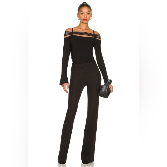 JONATHAN SIMKHAI Sarah Rib Halter Top In Black - Picture 2 of 4